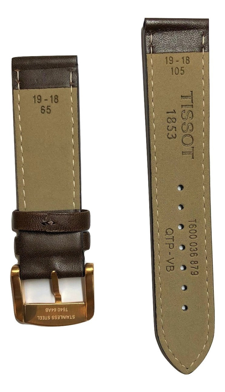 Tissot Quickster 19mm Brown Leather Watch Band Replacement Strap - WATCHBAND EXPERT