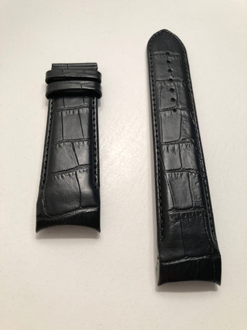 Tissot Couturier 24mm T035627A XL Black Leather Watch Band - WATCHBAND EXPERT