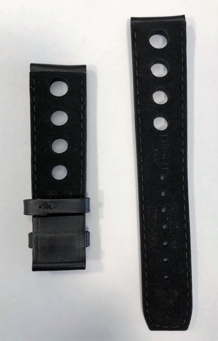 Tissot PRS 516 T100430A 20mm Black Leather Watch Band Strap - WATCHBAND EXPERT